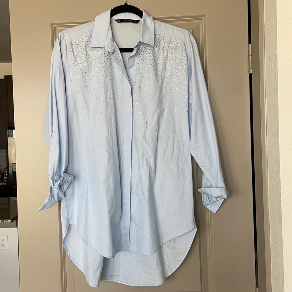 Zara rhinestone shirt